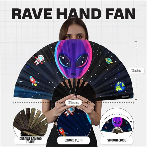 Large Folding Fan Alien - Picture 2 of 6